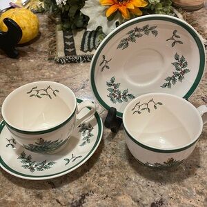 2 Sets of Spode Christmas Cup & Saucers
